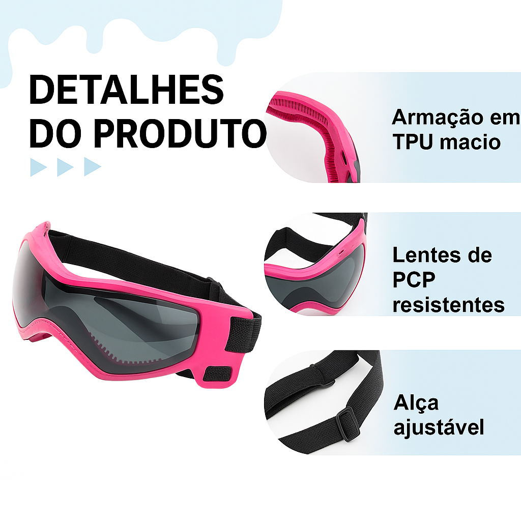 Capacete para Cães com Óculos Anti-UV