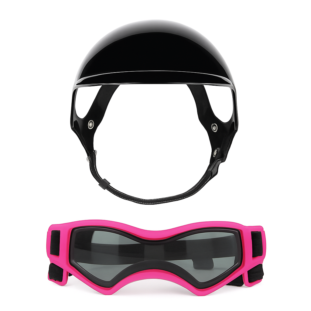 Capacete para Cães com Óculos Anti-UV