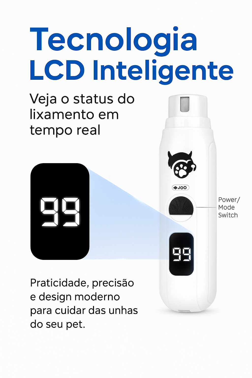 Cortador de Unha Automático - 3 Velocidades Recarregável