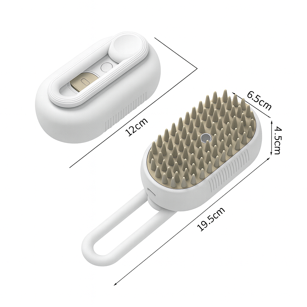 Escova a Vapor para Gatos e Cães 3 em 1