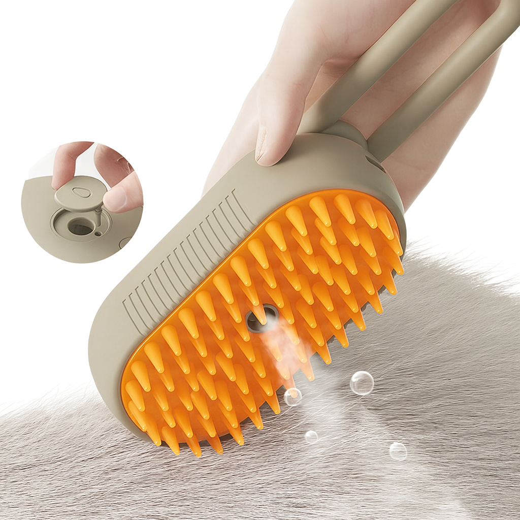 Escova a Vapor para Gatos e Cães 3 em 1