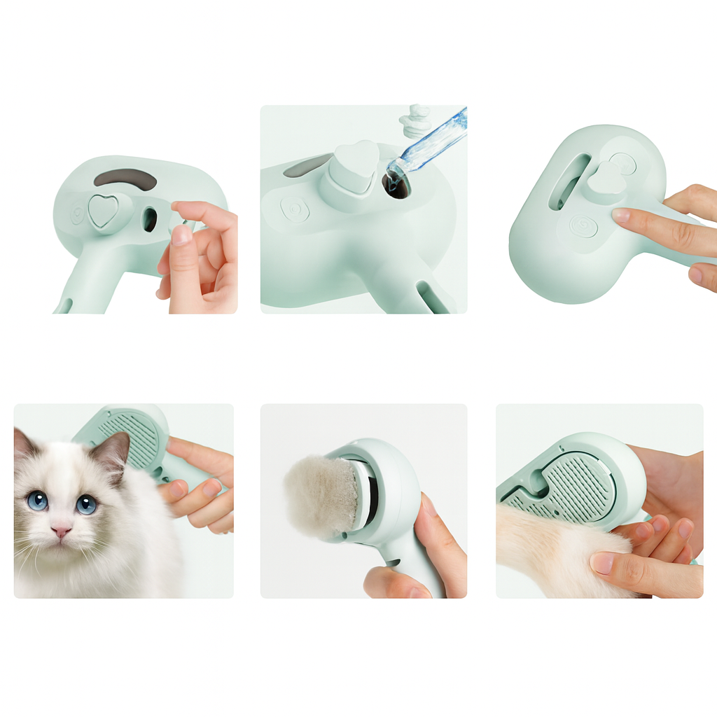 Pente massageador a vapor